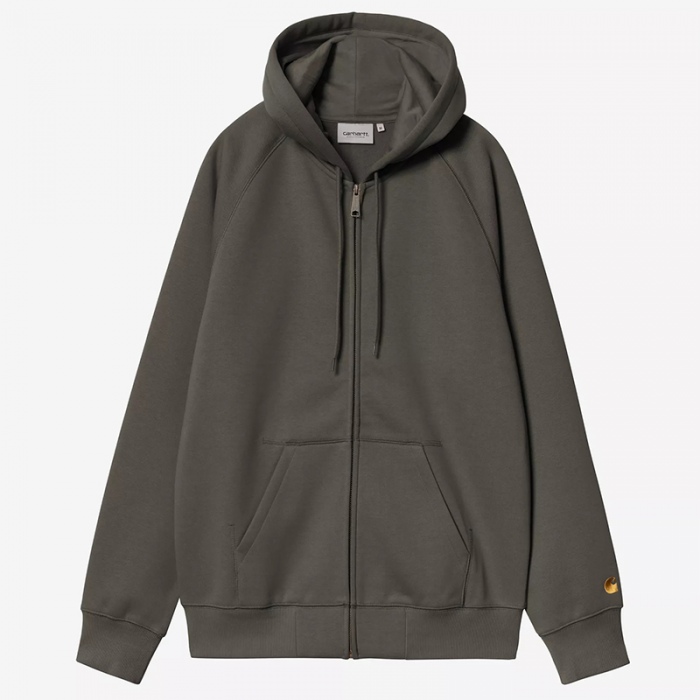 Sudadera con cremallera Carhartt Wip Hooded Chase Jacket Shungite/Gold I033664