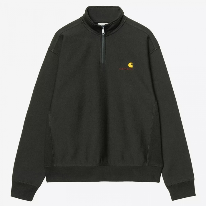 Carhartt Wip Half Zip American Script Sweat Raven I027014
