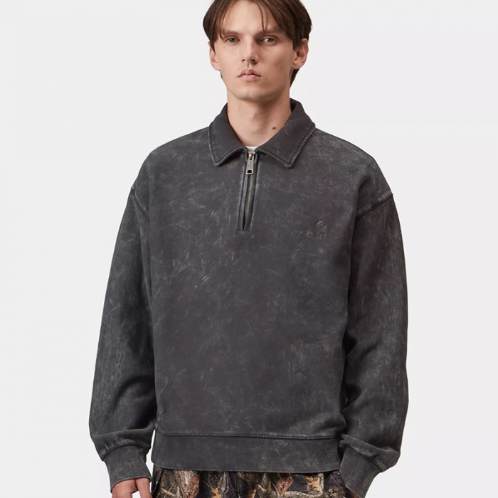 Sudadera Carhartt Wip Lambert Polo Sweat Black moon wash I037105